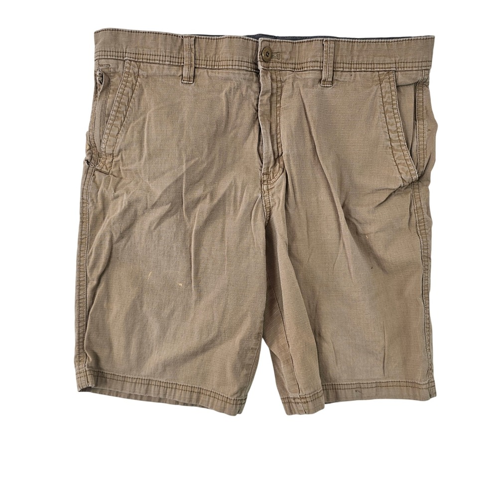 Weatherproof Mens Khaki Ripstop Utility Shorts Size 36 Tan Stretch W7S005SC